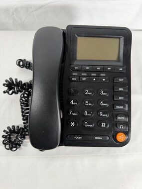 Corded Office Phone with LCD Display - Black